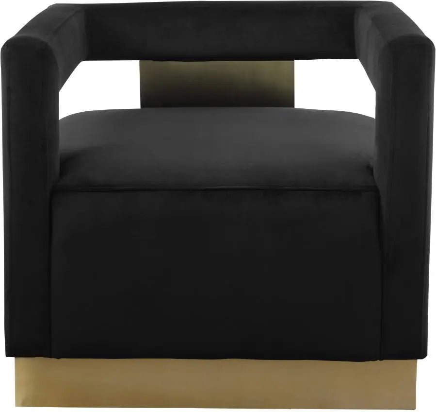 Armani Velvet Accent Chair In Black - 597Black | Meridian - 597Black - Home Elegance USA - 5