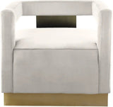 Armani Velvet Accent Chair In Cream - 597Cream | Meridian - 597Cream - Home Elegance USA - 4