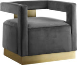 Armani Velvet Accent Chair In Grey - 597Grey | Meridian - 597Grey - Home Elegance USA - 2