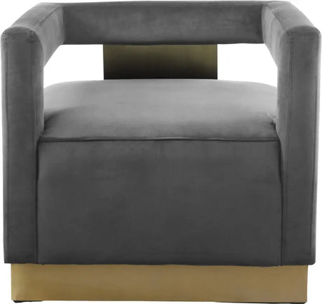 Armani Velvet Accent Chair In Grey - 597Grey | Meridian - 597Grey - Home Elegance USA - 5