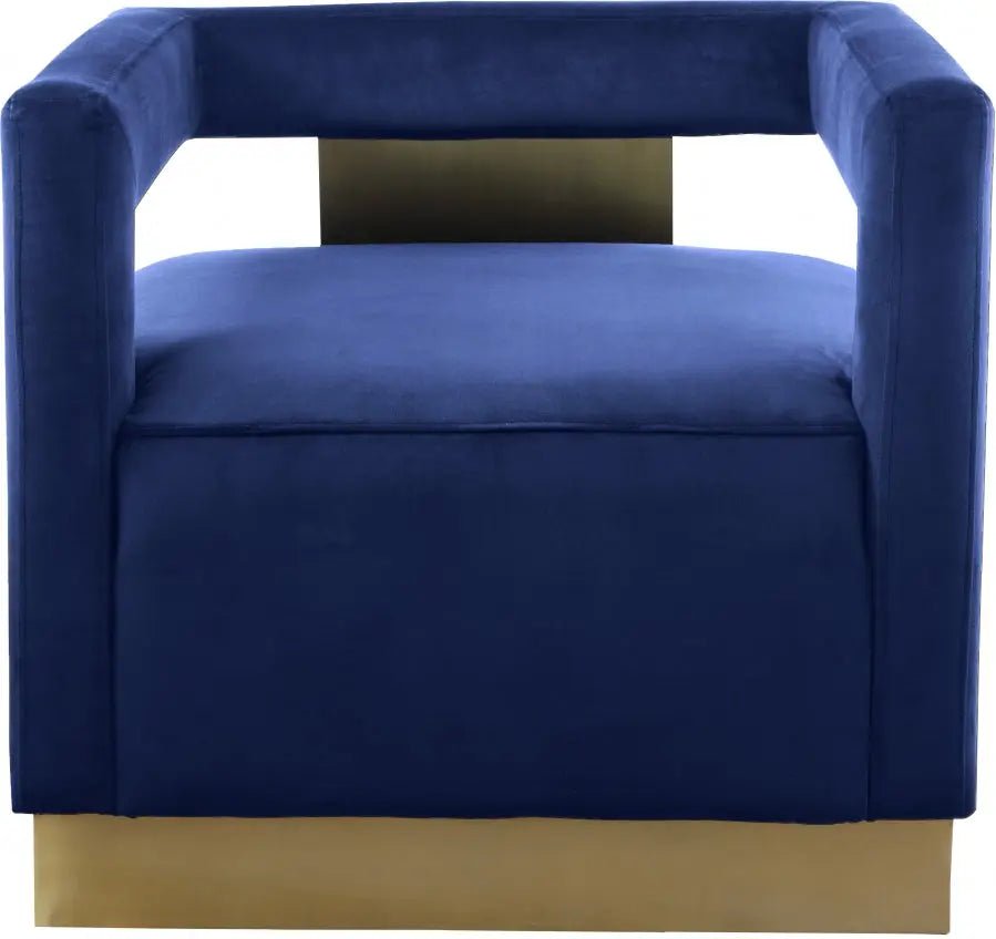 Armani Velvet Accent Chair In Navy - 597Navy | Meridian - 597Navy - Home Elegance USA - 5