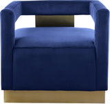 Meridian Furniture - Armani Velvet Accent Chair In Navy - 597Navy
