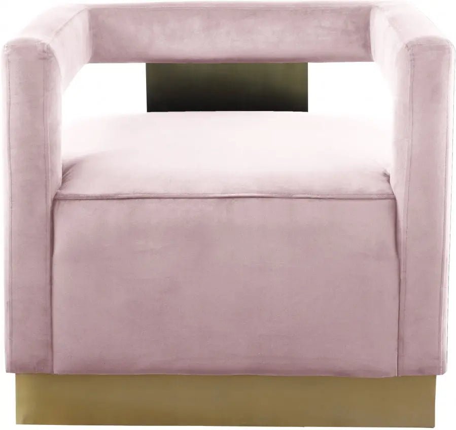 Armani Velvet Accent Chair In Pink - 597Pink | Meridian - 597Pink - Home Elegance USA - 5