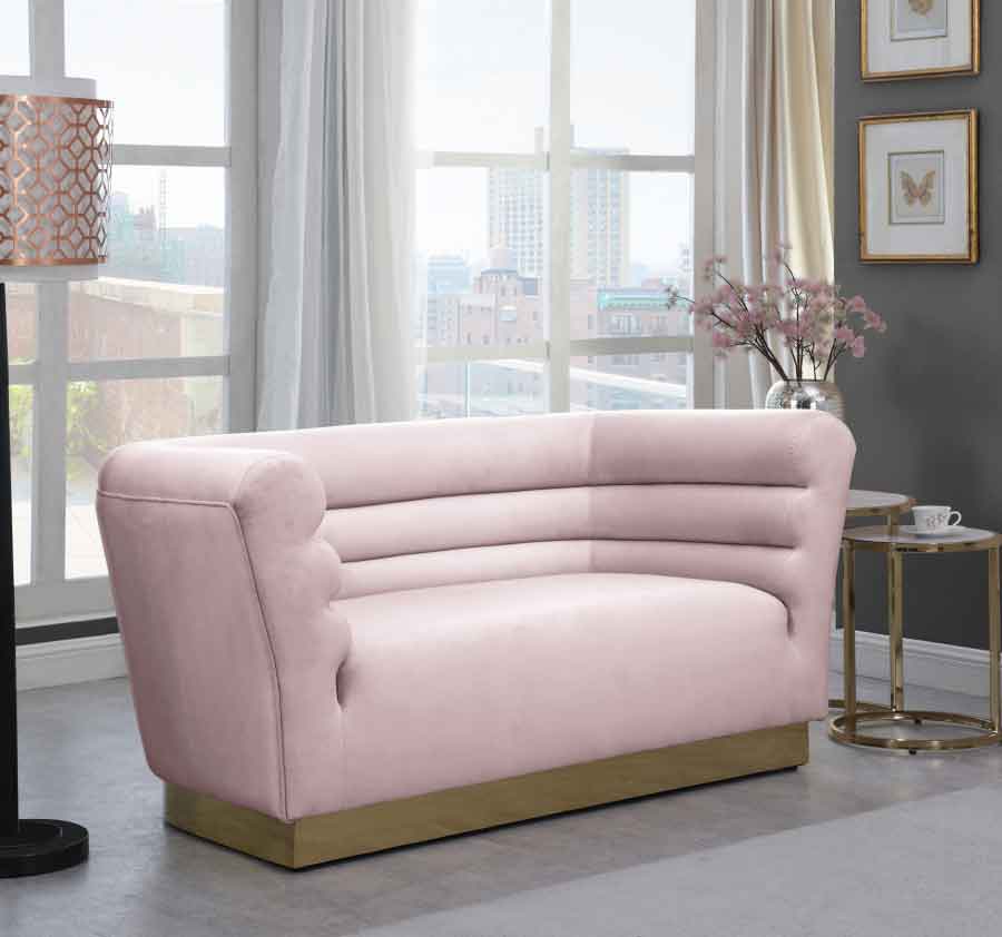 Meridian Furniture - Bellini 3 Piece Living Room Set In Pink - 669Pink-S-3Set