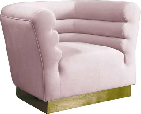 Bellini Velvet Chair In Pink - 669Pink - C | Meridian | Home Elegance USA