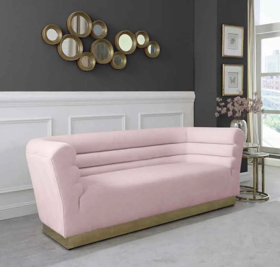 Bellini Velvet Sofa In Pink - 669Pink - S | Meridian | Home Elegance USA