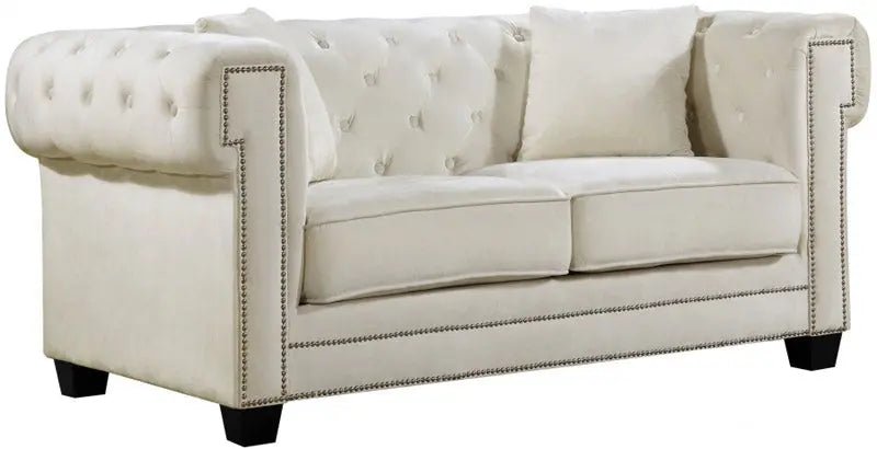 Bowery 3 Piece Living Room Set In Cream - 614Cream - S - 3Set | Meridian | Home Elegance USA