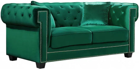 Meridian Furniture - Bowery 3 Piece Living Room Set In Green - 614Green-S-3Set