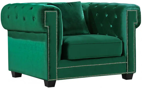 Meridian Furniture - Bowery 3 Piece Living Room Set In Green - 614Green-S-3Set