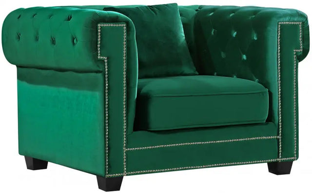 Meridian Furniture - Bowery Velvet Chair In Green - 614Green-C