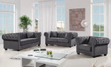 Meridian Furniture - Bowery Velvet Chair In Grey - 614Grey-C