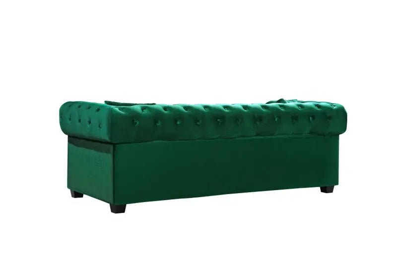 Bowery Velvet Loveseat In Green - 614Green - L | Meridian - 614Green - L - Home Elegance USA - 3