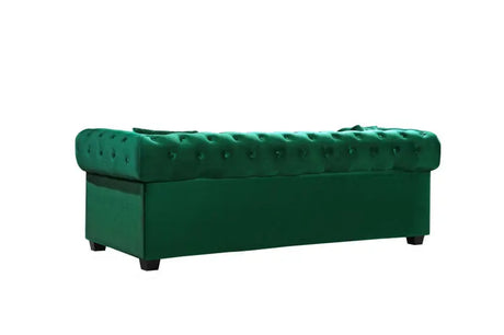 Meridian Furniture - Bowery Velvet Loveseat In Green - 614Green-L