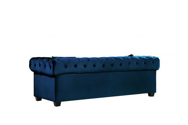 Bowery Velvet Loveseat In Navy - 614Navy - L | Meridian - 614Navy - L - Home Elegance USA - 3