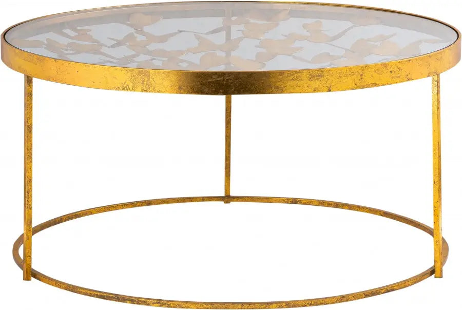 Meridian Furniture - Butterfly Coffee Table In Gold - 470-C