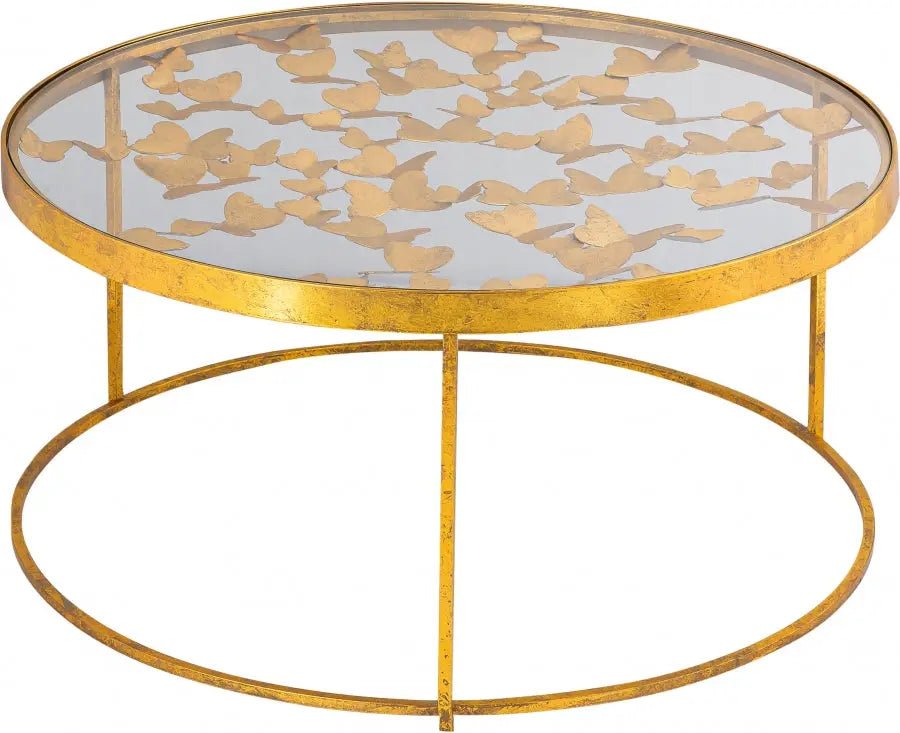 Butterfly Coffee Table In Gold - 470 - C | Meridian | Home Elegance USA