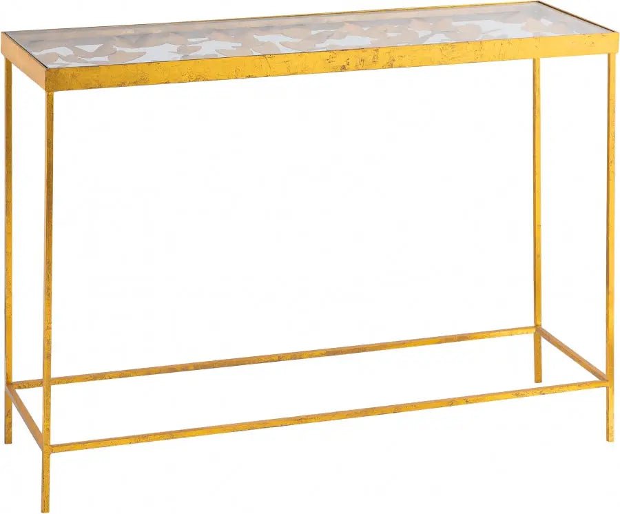 Butterfly Console Table In Gold - 470 - T | Meridian | Home Elegance USA