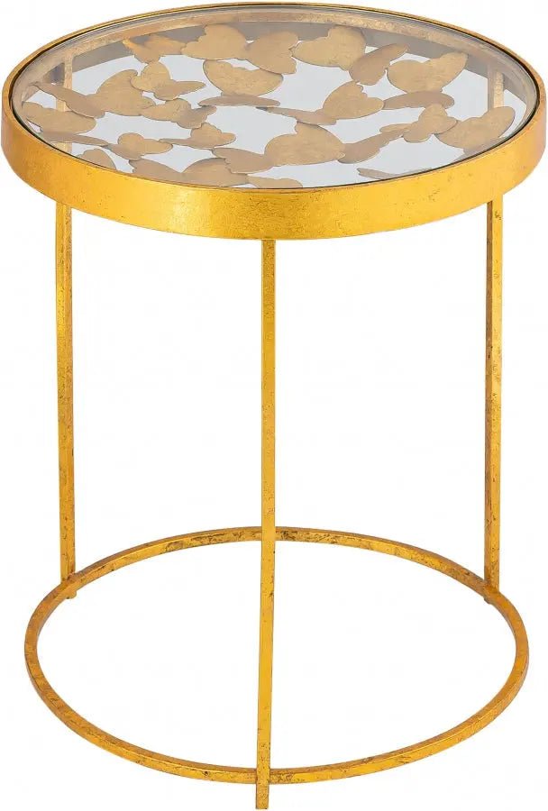 Butterfly End Table In Gold - 470 - E | Meridian - 470 - E - Home Elegance USA - 3