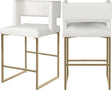 Caleb Faux Leather Counter Stool Set Of 2 In White - 969White-C | Meridian