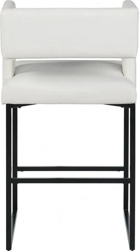 Meridian Furniture - Caleb Faux Leather Counter Stool Set Of 2 In White - 970White-C