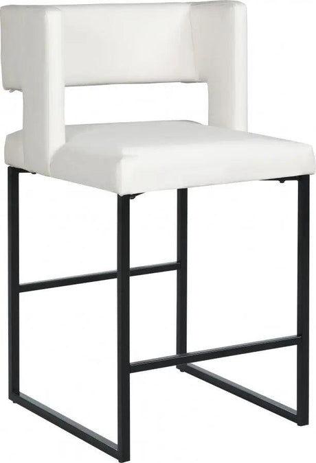 Meridian Furniture - Caleb Faux Leather Counter Stool Set Of 2 In White - 970White-C