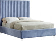 Candace Velvet Queen Bed In Sky Blue - Candaceskyblu-Q | Meridian