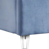 Meridian Furniture - Candace Velvet Queen Bed In Sky Blue - Candaceskyblu-Q