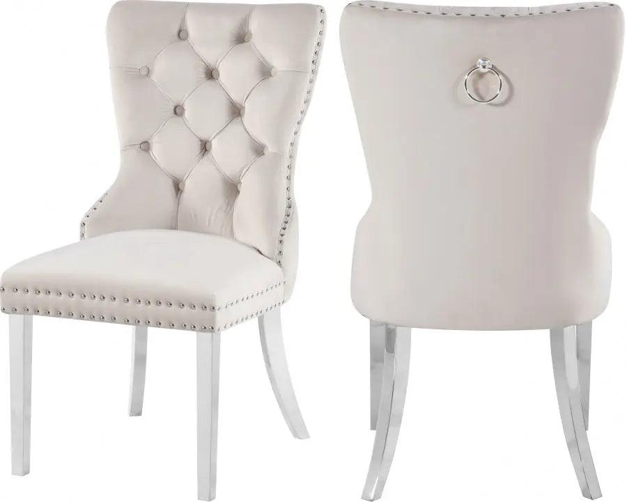 Meridian Furniture - Carmen Dining Chair In Cream (Set Of 2) - 743Cream-C