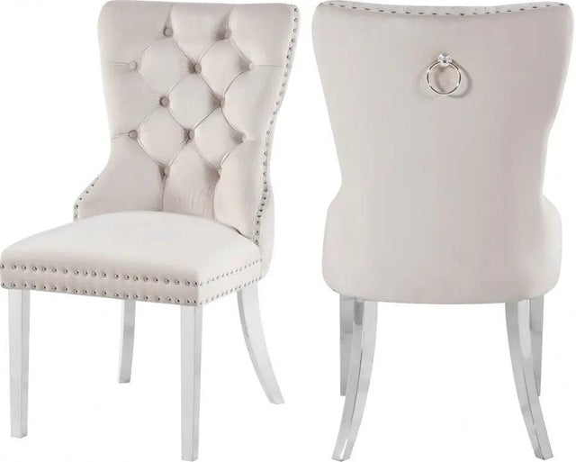 Carmen Dining Chair In Cream (Set Of 2) - 743Cream - C | Meridian | Home Elegance USA