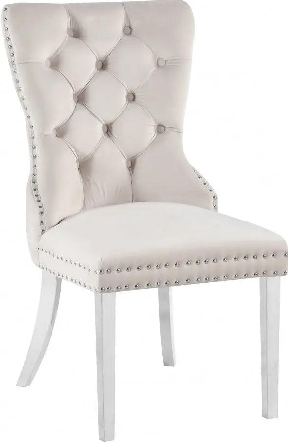 Carmen Dining Chair In Cream (Set Of 2) - 743Cream - C | Meridian | Home Elegance USA