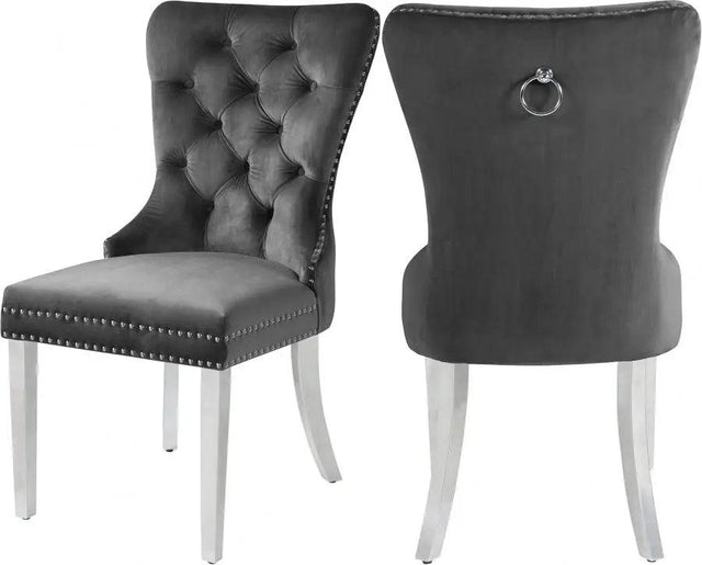 Carmen Dining Chair In Grey (Set Of 2) - 743Grey - C | Meridian | Home Elegance USA