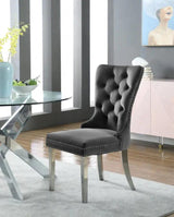 Carmen Dining Chair In Grey (Set Of 2) - 743Grey - C | Meridian | Home Elegance USA