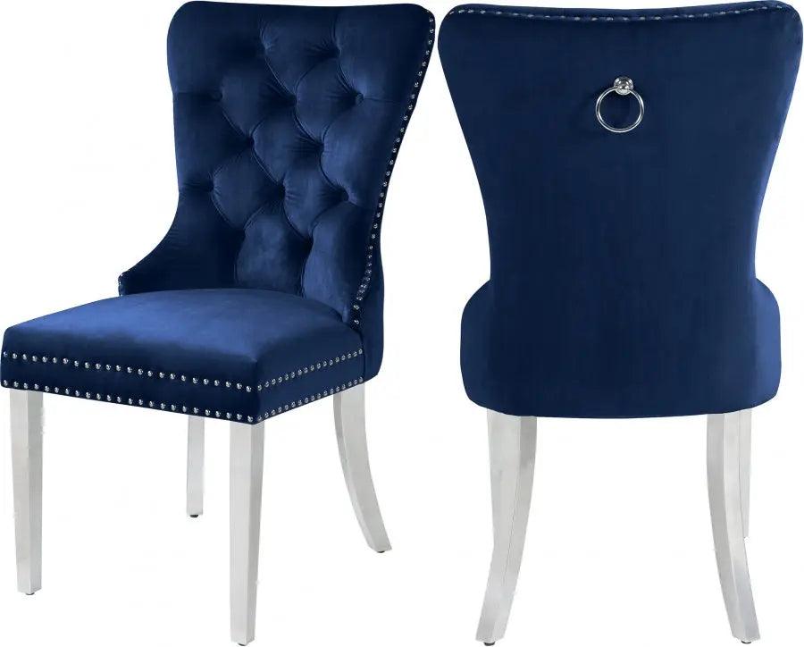 Meridian Furniture - Carmen Dining Chair In Navy (Set Of 2) - 743Navy-C