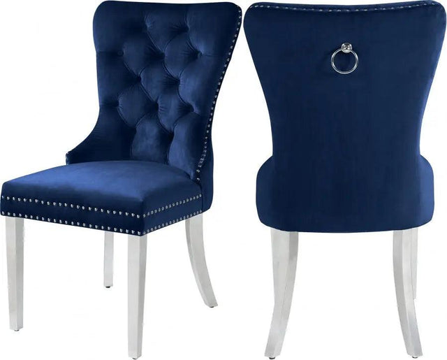 Carmen Dining Chair In Navy (Set Of 2) - 743Navy - C | Meridian | Home Elegance USA