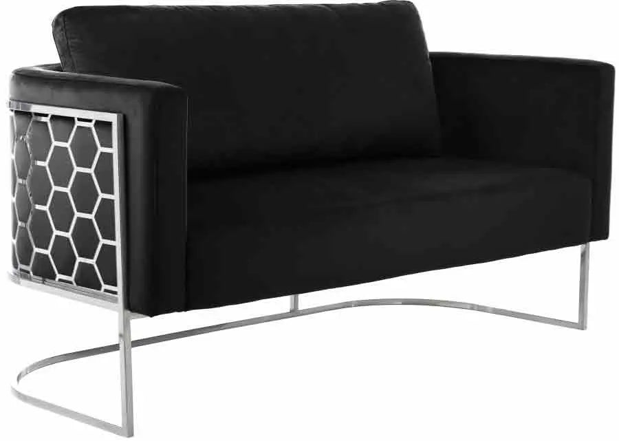 Casa 3 Piece Living Room Set In Black - 691Black - S - 3Set | Meridian | Home Elegance USA