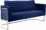 Casa 3 Piece Living Room Set In Navy - 691Navy - S - 3Set | Meridian | Home Elegance USA