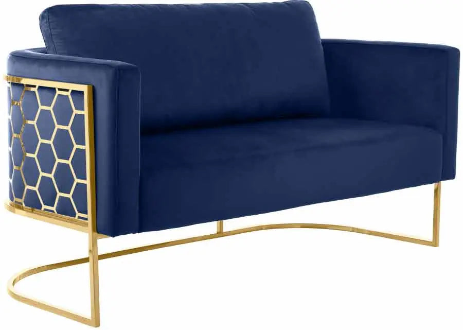 Meridian Furniture - Casa 3 Piece Living Room Set In Navy - 692Navy-S-3Set