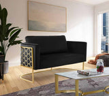 Casa Loveseat In Black - 692Black - L | Meridian | Home Elegance USA