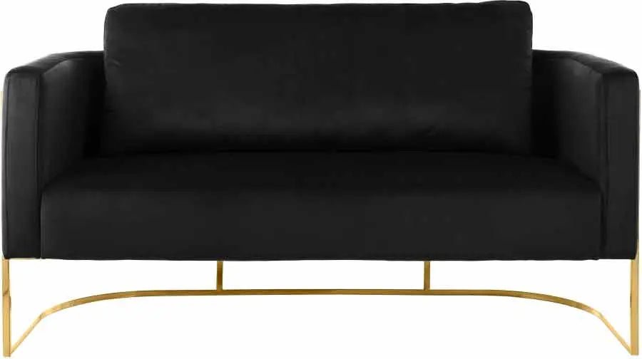 Casa Loveseat In Black - 692Black - L | Meridian | Home Elegance USA