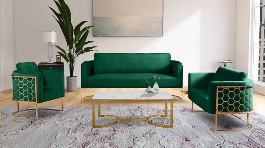 Casa Loveseat In Green - 692Green - L | Meridian | Home Elegance USA