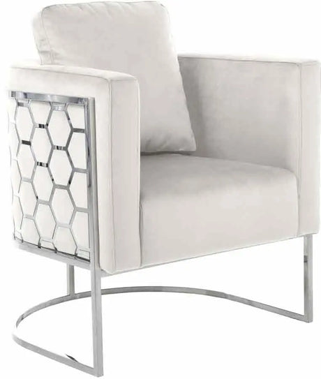 Meridian Furniture - Casa Velvet Chair In Cream - 691Cream-C