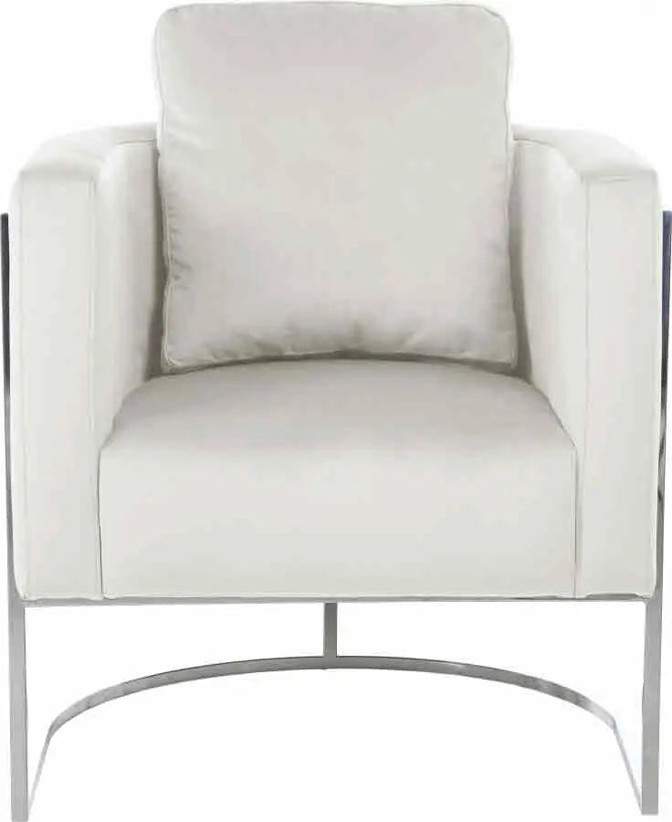 Meridian Furniture - Casa Velvet Chair In Cream - 691Cream-C
