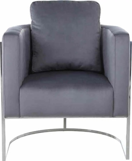 Meridian Furniture - Casa Velvet Chair In Grey - 691Grey-C