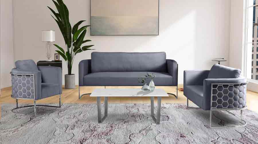 Meridian Furniture - Casa Velvet Chair In Grey - 691Grey-C