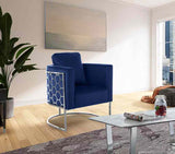 Meridian Furniture - Casa Velvet Chair In Navy - 691Navy-C