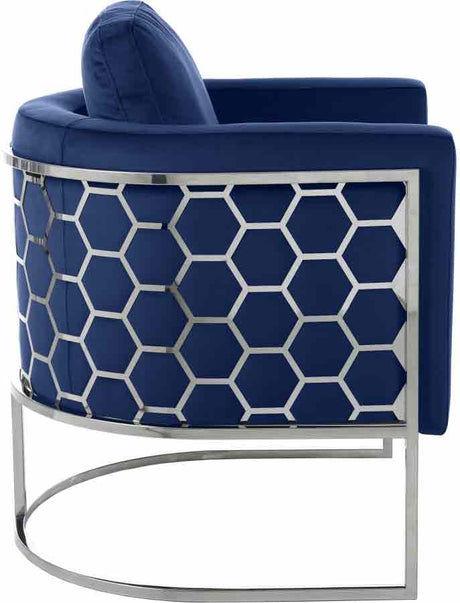 Meridian Furniture - Casa Velvet Chair In Navy - 691Navy-C