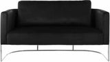 Casa Velvet Loveseat In Black - 691Black - L | Meridian | Home Elegance USA