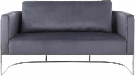 Meridian Furniture - Casa Velvet Loveseat In Grey - 691Grey-L