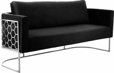 Casa Velvet Sofa In Black - 691Black - S | Meridian | Home Elegance USA