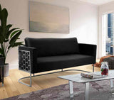 Casa Velvet Sofa In Black - 691Black - S | Meridian | Home Elegance USA